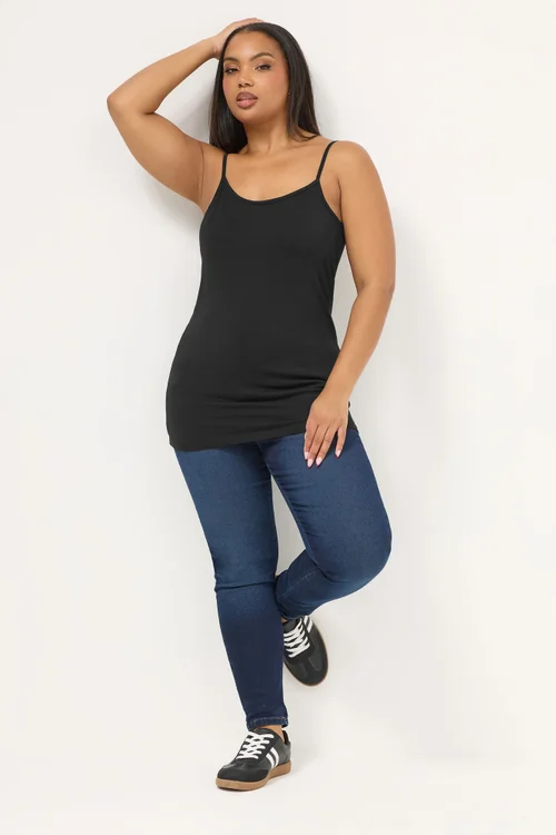 Yours 3 Pack Curve Black & Navy Blue Cami Tops - Size 18 Image 5