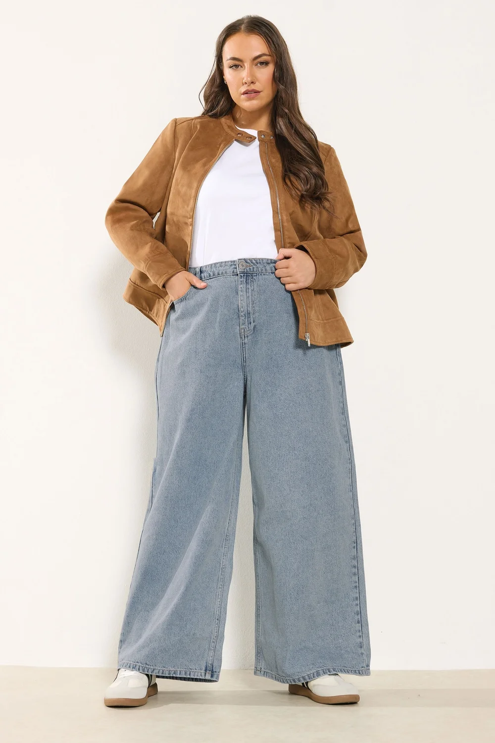 Yours Curve Blue Palazzo Leg Jeans - Size 26 Image 2