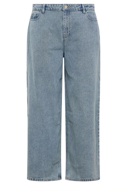 Yours Curve Blue Palazzo Leg Jeans - Size 26 Image 5