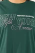 Yours Curve Green 'New York Fifth Avenue' Long Sleeve T-Shirt - Size 18 Image 4
