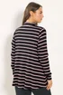 Yours Curve Black & Pink Stripe Zip Neck Top - Size 14 Image 3