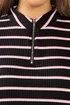 Yours Curve Black & Pink Stripe Zip Neck Top - Size 14 Image 4