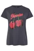 Yours Curve Grey 'Cherries' Slogan T-Shirt - Size 20 Image 5