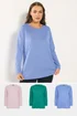 Yours 3 Pack Curve Green & Blue Long Sleeve T-Shirts - Size 34-36 Image 1