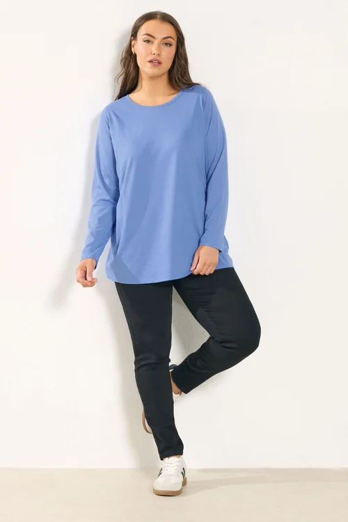 Yours 3 Pack Curve Green & Blue Long Sleeve T-Shirts - Size 34-36 Image 3