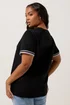Yours Curve Black Cherry Varsity Trim T-Shirt - Size 30-32 Image 3