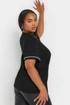 Yours Curve Black Pearl Trim T-Shirt - Size 20 Image 3