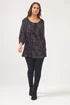 Yours Curve Black Paisley Tie Neck Top - Size 30-32 Image 2