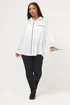 Yours Curve White Contrast Seam Long Sleeve Blouse - Size 34-36 Image 2