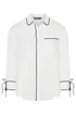 Yours Curve White Contrast Seam Long Sleeve Blouse - Size 34-36 Image 5