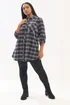 Yours Curve Navy Blue Check Boyfriend Shirt - Size 22-24 Image 2