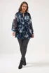 Yours Curve Black Blurred Floral Tie Front Blouse - Size 22-24 Image 2
