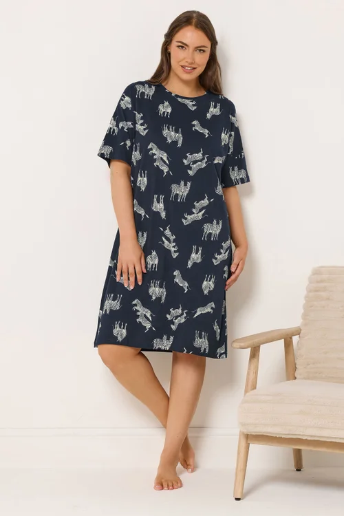 Yours 2 Pack Curve Blue 'Wild Thing' Sleep Tee Nightdresses - Size 34-36 Image 3