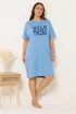 Yours 2 Pack Curve Blue 'Wild Thing' Sleep Tee Nightdresses - Size 34-36 Image 2