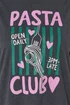 Yours 2 Pack Curve Grey 'Pasta Club' Sleep Tee Nightdresses - Size 26-28 Image 5