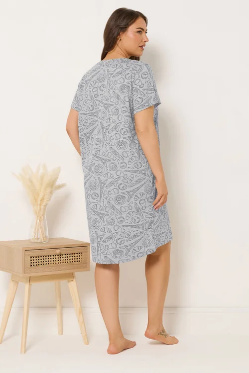 Yours Curve 2 Pack Green Paris Scene Nightdresses - Size 26-28 Image 3