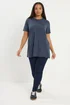 Yours Curve Slate Grey Ribbed Swing Top - Size 14 Image 2