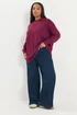 Yours Curve Dark Pink Soft Touch Jumper - Size 14 Image 2