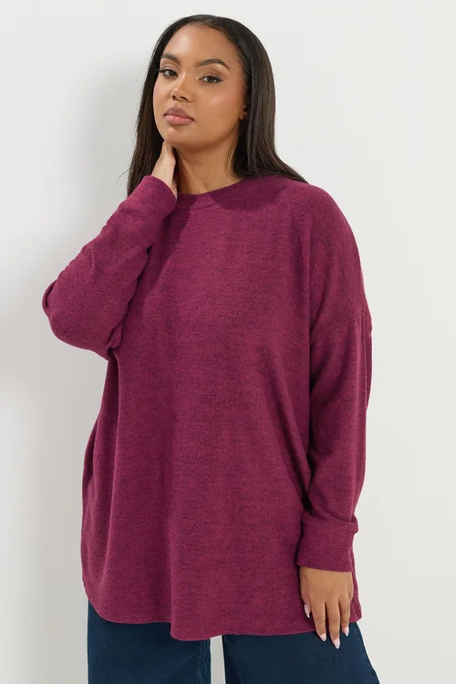 Yours Curve Dark Pink Soft Touch Jumper - Size 14 Image 1