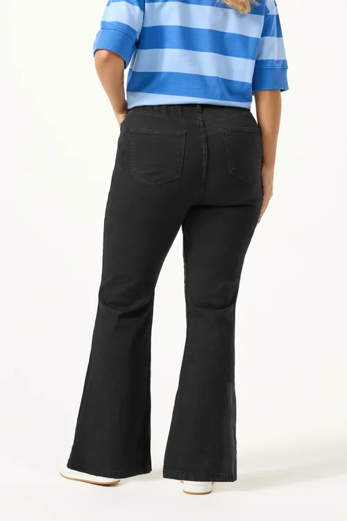 Yours Curve Black Flare Stretch Jeans - 20 Image 3