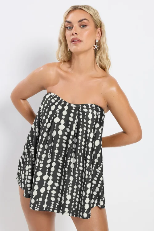 Yours Curve Black Spot Print Tankini Top - Size 18 Image 4