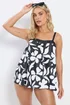 Yours Curve Black Floral Print Tankini Top - Size 26 Image 2