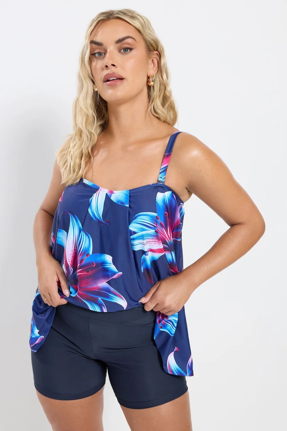 Yours Curve Navy Blue Swim Shorts - Size 26 Image 2