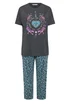 Yours Curve Charcoal Grey 'Wild And Free' Leopard Wide Leg Pyjama Set - Size 34-36 Image 5
