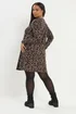 Yours Curve Brown Leopard Ribbed Tunic Top - Size 18 Image 3