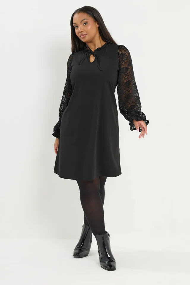 Yours Curve Black Lace Mini Dress