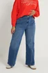 Yours Curve Blue Front Seam Wide Leg Jeans - Size 30-32 Image 1