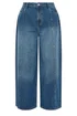 Yours Curve Blue Palazzo Front Seam Wide Leg Jeans - 16 Image 5