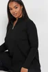 Yours Curve Black Ribbed Quarter Zip Top - Size 14 Image 4