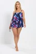Yours Curve Navy Blue Floral Print Tankini Top - Size 22 Image 5