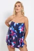 Yours Curve Navy Blue Floral Print Tankini Top - Size 22 Image 3