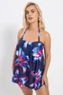 Yours Curve Navy Blue Floral Print Tankini Top - Size 22 Image 4