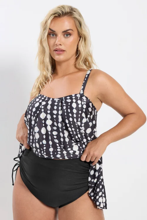 Yours Curve Black Super High Waisted Tie Detail Bikini Briefs - Size 18 Image 2