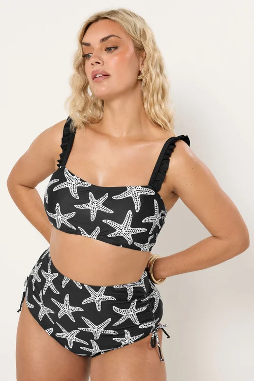 Yours Curve Black Starfish Super High Waist Tummy Control Bikini Briefs - 22 Image 3