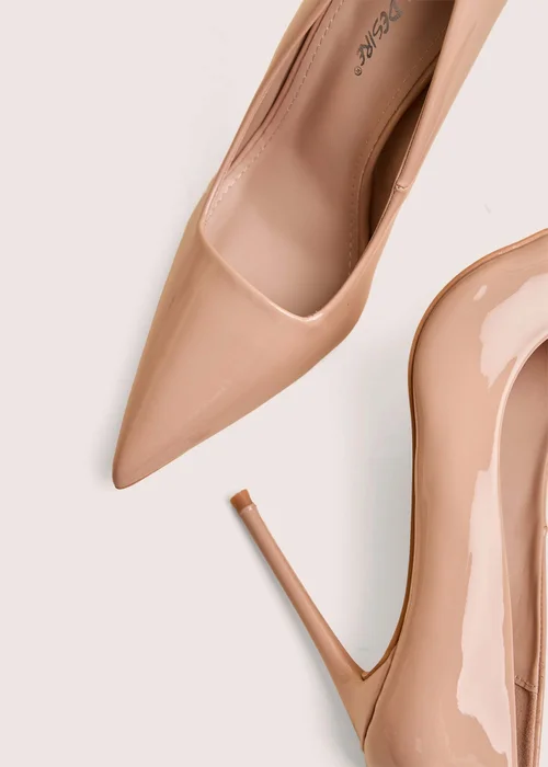 Public Desire Caviar Nude Patent Pu Court Stiletto High Heels - Size 3 Image 4