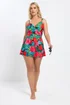 Yours Curve Black Tropical Print Swimdress - 22 Image 3