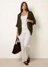 Blue Vanilla Khaki Pointelle Knit Cardigan - Medium/Large Image 2