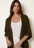 Blue Vanilla Khaki Pointelle Knit Cardigan - Medium/Large Image 3