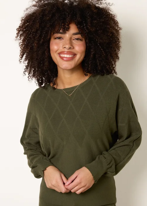 Blue Vanilla Khaki Patterned Jumper - Large/Extra Large Image 3