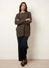 Blue Vanilla Khaki Pocket Slash Neck Jumper - One Size Image 3