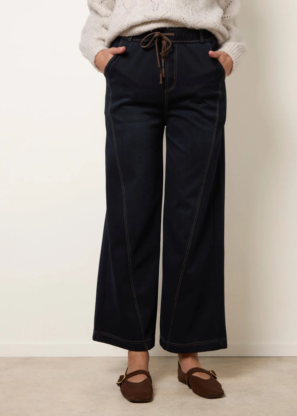 Blue Vanilla Navy Seam Detail Jeans - Medium Image 1