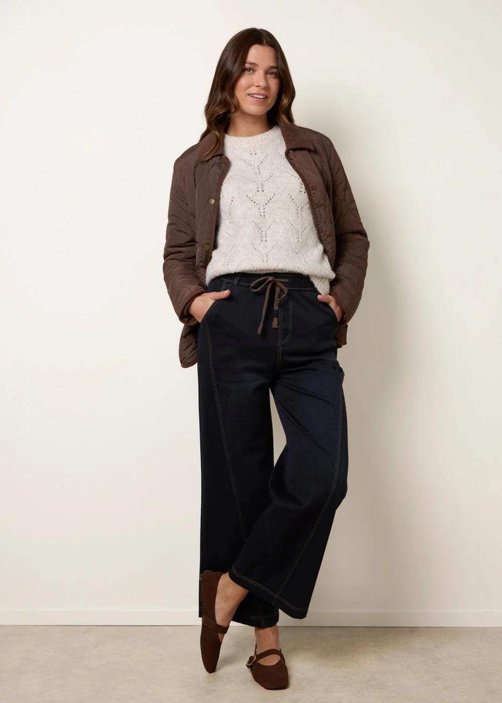 Blue Vanilla Navy Seam Detail Jeans - Medium Image 2