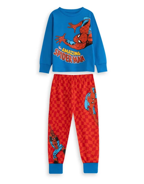 Vanilla Underground Marvel Spider-Man Kids Blue 2 Pyjamas (2-10yrs) - Age 3-4 Years Image 3