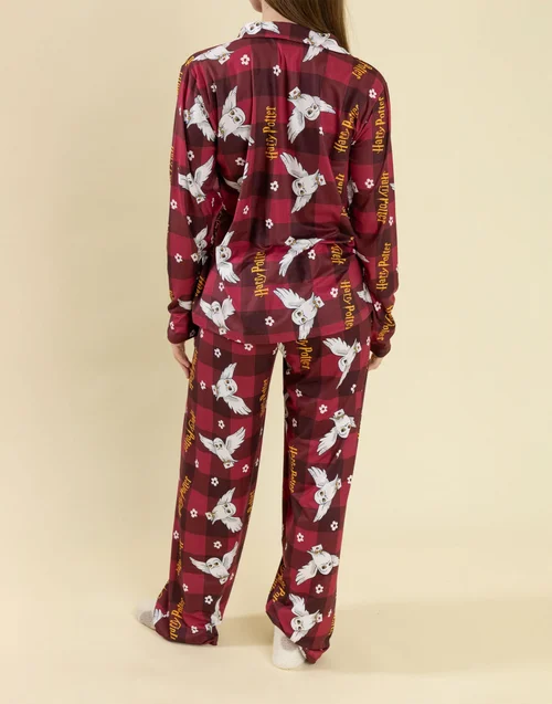 Vanilla Underground Harry Potter Red Checkered Long Pyjama Set - Extra Large Image 3