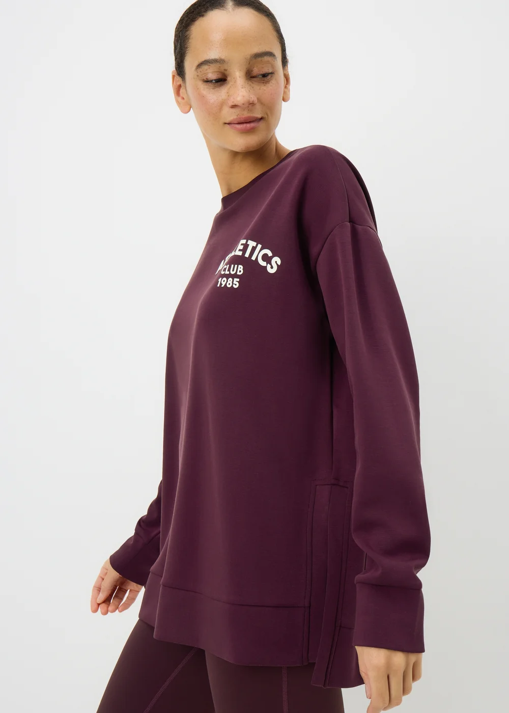 Souluxe Burgundy Graphic Sweatshirt - S Image 2