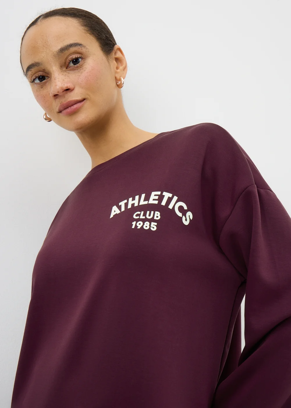 Souluxe Burgundy Graphic Sweatshirt - S Image 1